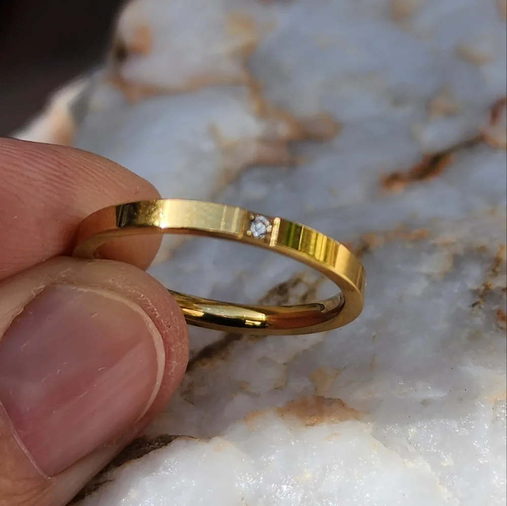 FP Desigher Mikal Winn Minimalist Jewelry Ring 14K Gold Plated Hypoallergenic